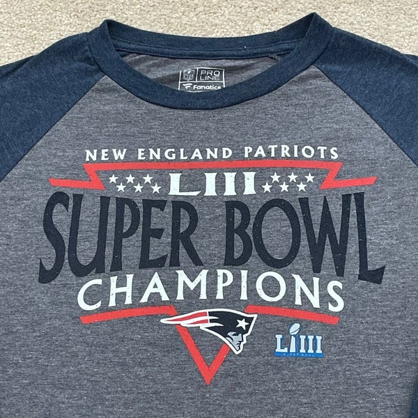 Fanatics, Tops, Fanatics Grey New England Patriots Super Bowl 53 Champions  V Neck T Shirt