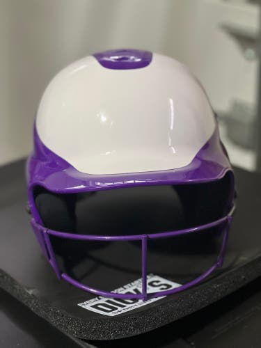 Used Medium/Large Rip It Vision Pro Batting Helmet- Purple/White
