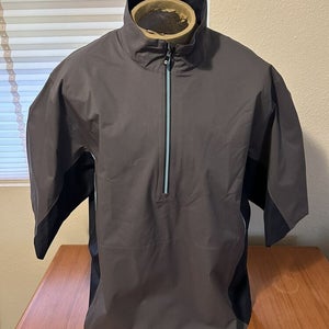 FootJoy HydroLite Short Sleeve Rain Jacket Mens Large Charcoal & Navy w/LT Blue