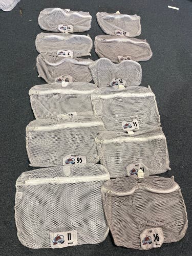 Used Colorado Avalanche Small White Practice Laundry Bag Pick Your Number
