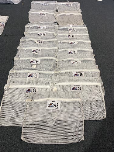 Used Colorado Avalanche Large White Practice Laundry Bag Pick Your Number