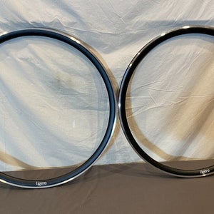 (2) Ligero Wheelworks Black Aluminum 24-Hole 700C Aero Bicycle Wheel Rims NEW