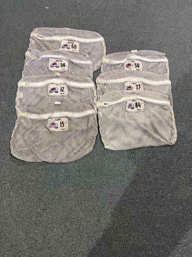 Used Colorado Avalanche Small White Practice Laundry Bag Pick Your Number