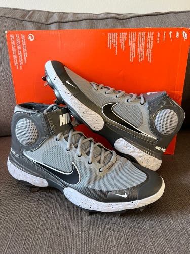 Nike Alpha Huarache Elite 3 Mid Light Smoke Gray 2021 Baseball Cleats Size 11