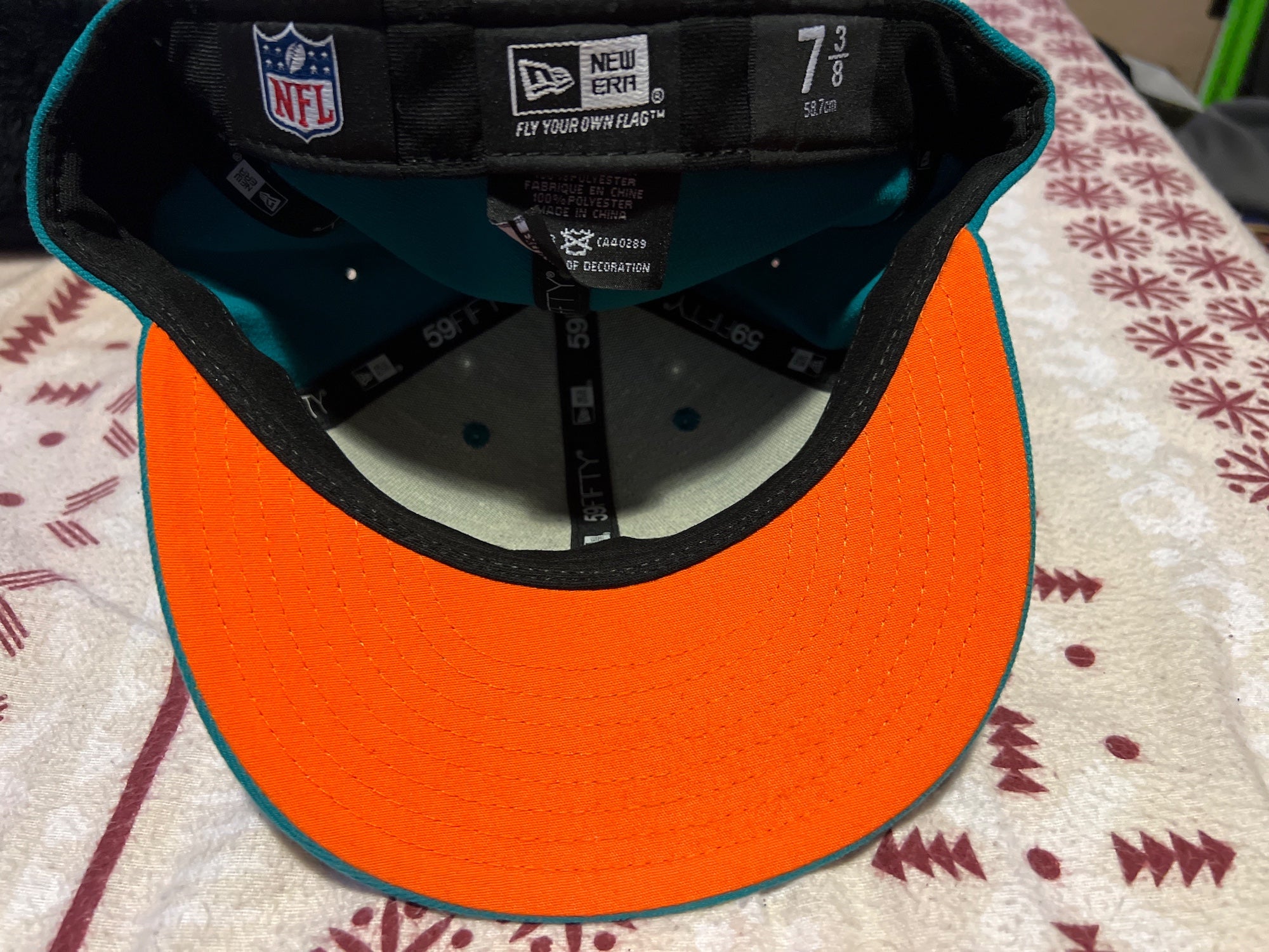 Miami Dolphins $ 3/8 Sideline On Field 59fifty Teal