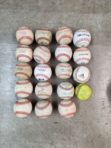 Mixed Lot of 19 used Baseballs