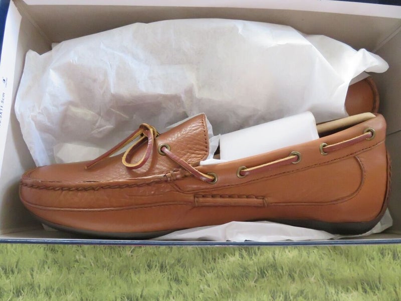 NEW in BOX * Ralph Lauren Polo SO DRV LEATHER Slip on Shoes * Tan  D |  SidelineSwap