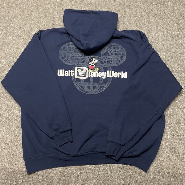 Walt Disney World Sweatshirt Men 3XL Adult Blue Hoodie Retro USA Mickey  Mouse | SidelineSwap