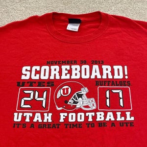 Utah Football T Shirt Men XL Adult Red NCAA College Vintage Retro Utes 2013