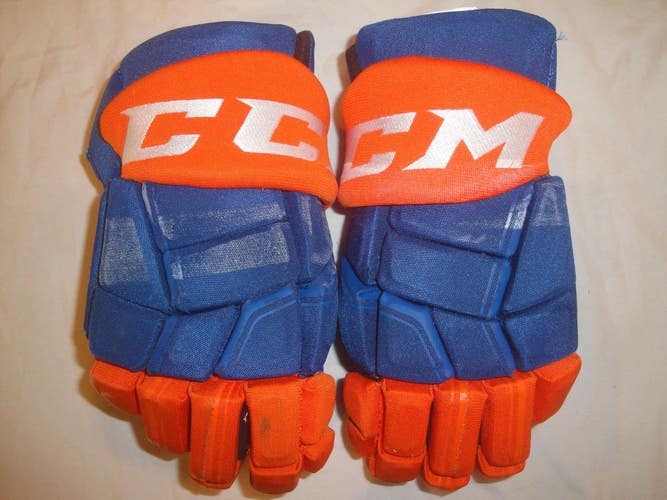 CCM HGQLXP Pro Stock Hockey Gloves 15" Islanders AHL NHL #18 Used Worn (9628)