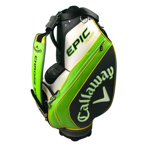 CALLAWAY EPIC FLASH TOUR MINI CHROME SOFT STAFF BAG ACID GREEN