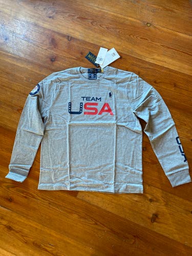 Gray New Large Polo Team Usa Sweatshirt
