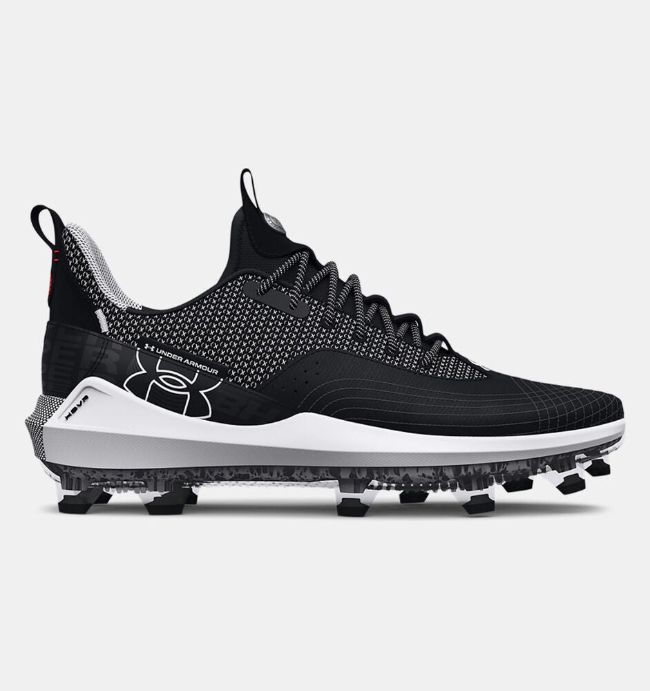 Under Armour Bryce Harper 4 Low Men's Metal Baseball Cleats, White / Navy, 13