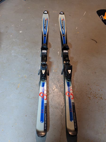 Used Salomon 175 cm X-Free 800 Skis With Bindings and Boots