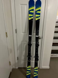 Used Salomon X-Race Lab GS Skis, 175cm, 15m radius w/ X12 TL bindings, $385 or best offer