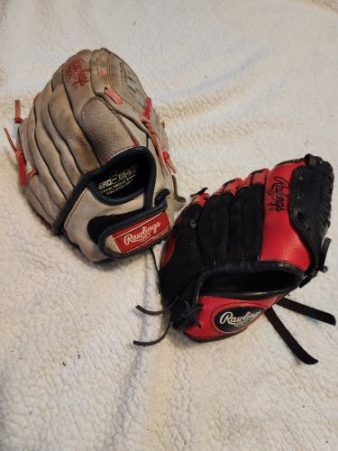Youth Combo-Rawlings R/H Throw Mike Trout Sure Catch Baseball Glove 10.5" & 9" Player Series glove