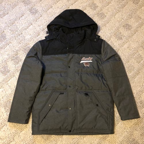 New Men's Large Winter Puffer Coat with Vintage Hershey Bears Logo