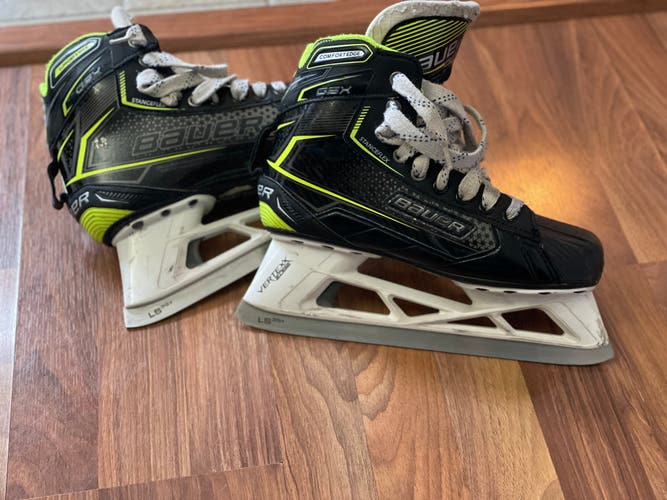 Used Bauer Regular Width Size 7 GSX Hockey Goalie Skates With Extra Blades