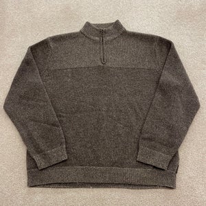Woolrich Sweater Men Large Adult Beige Quarter Zip Pullover Lambs Wool Heavy