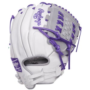New Rawlings Liberty Advanced Fastpitch Glove 12.5" Rht White Purple #rla12518wpg