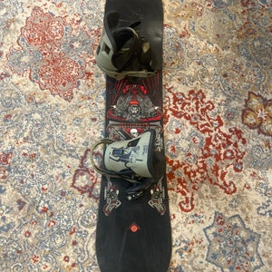 Burton white collection snowboard with bindings