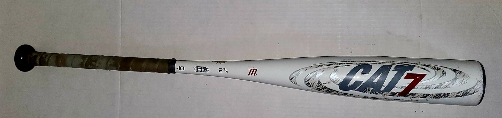 Used USSSA Certified 2016 Marucci Alloy CAT 7 Bat (-10) 20 oz 30"