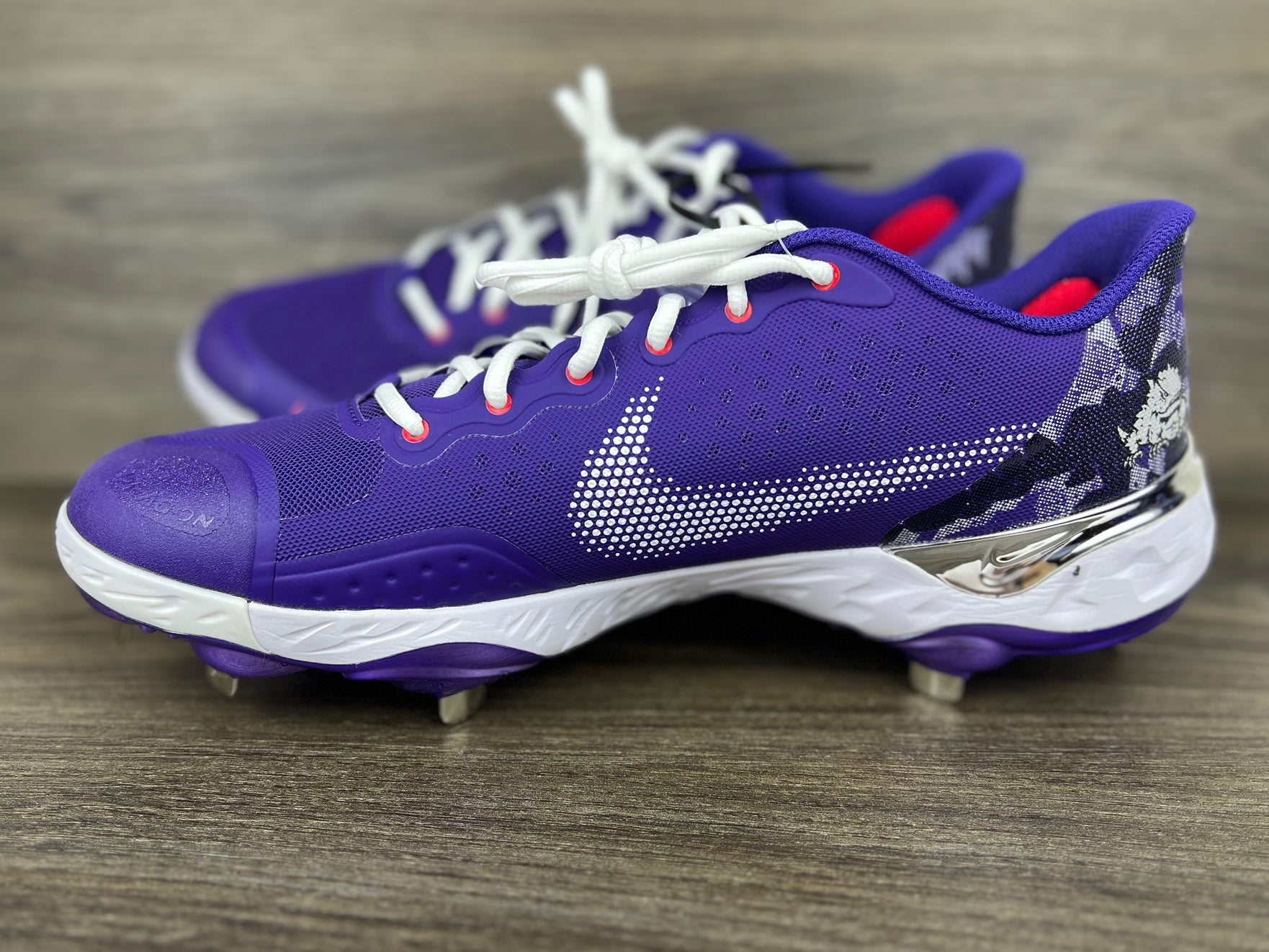 Buzz & Woody Nike Alpha Huarache Elite 3 Low Cleats 12 / Metal