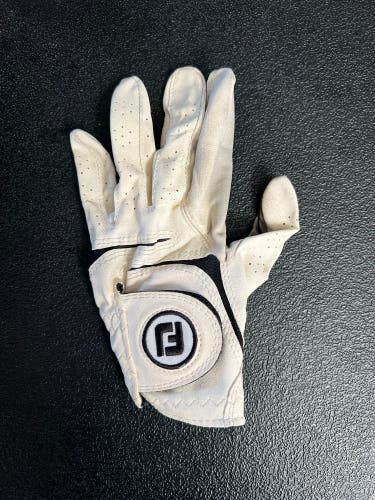 FootJoy WeatherSof Golf Glove White Leather Size LS For RH Golfer Worn On Left