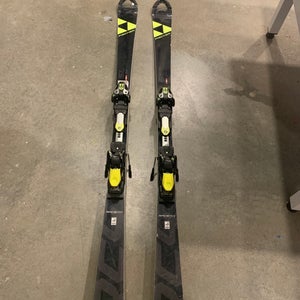 Used Unisex Fischer 165 cm Racing RC4 Race Skis With Bindings Max Din 18