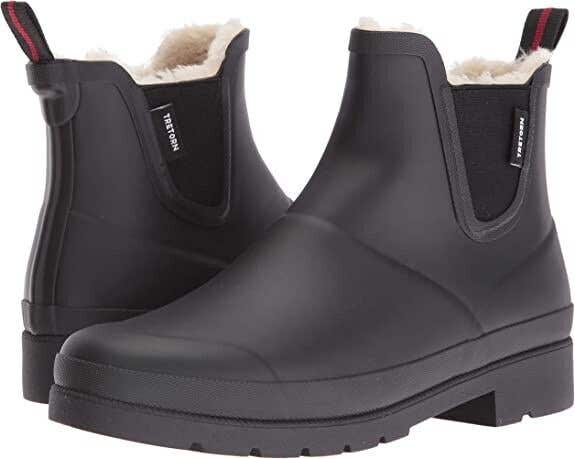 NIB Tretorn Lina Women's Lined Rubber Rain Boots Black Size 8