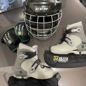 Kids youth hockey gear Helmet, Elbow Pads And Skates