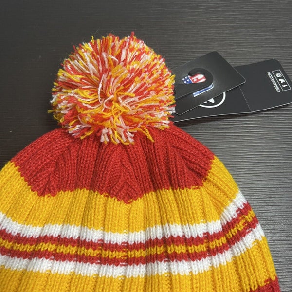 NEW Kansas City Chiefs Knit Beanie Winter Hat Cuff Pom Cap NFL Football Ski