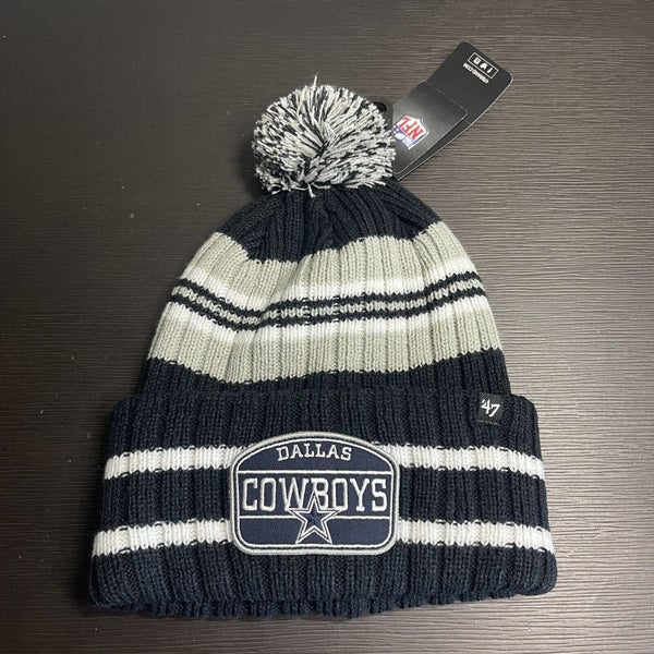 New Era Men's Dallas Cowboys Patch Navy Pom Knit Beanie