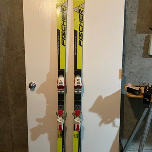 Used Men's Fischer 183 cm Racing RC4 World Cup GS Skis With Bindings