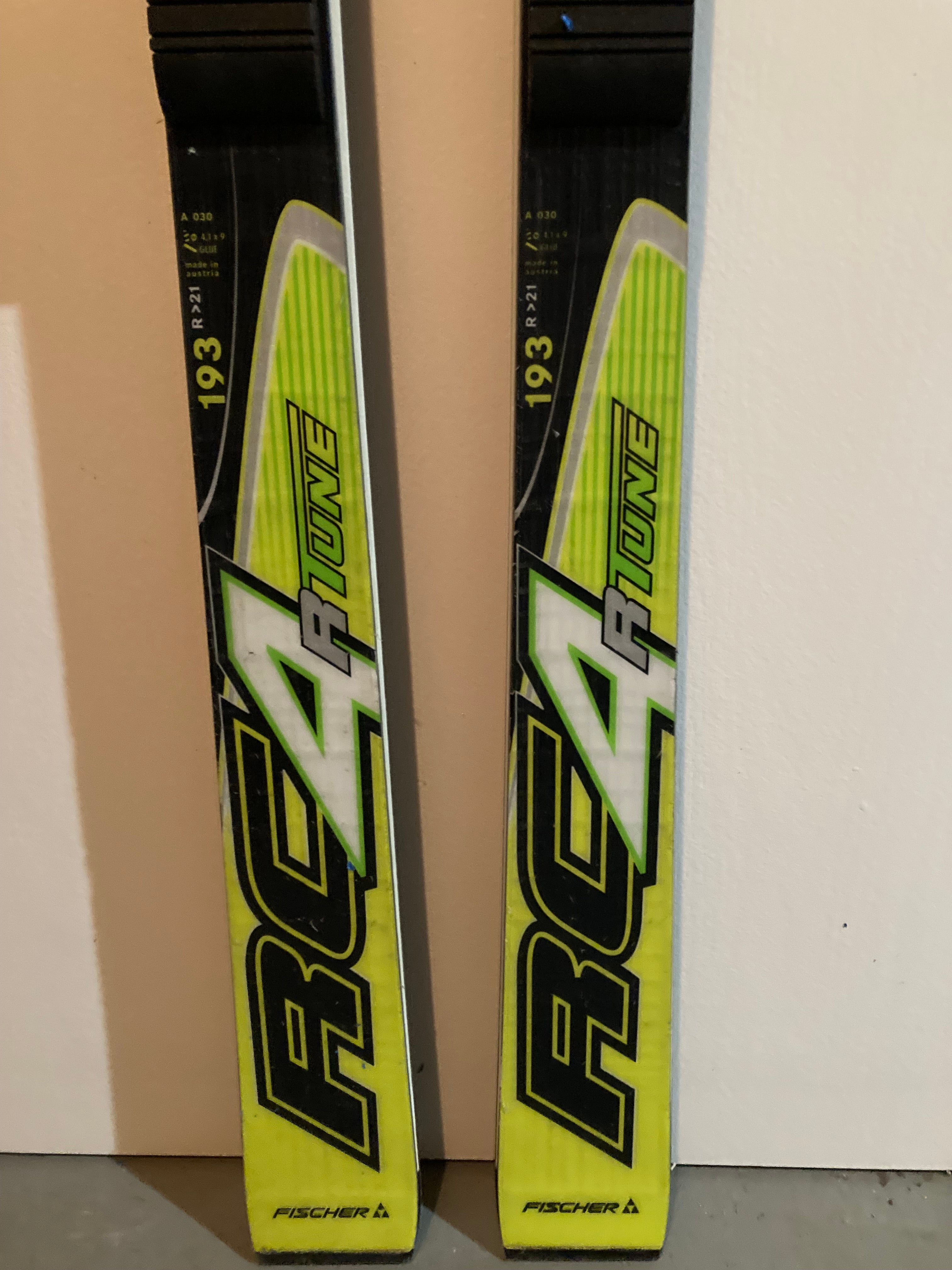 Used Men's Fischer 193 cm Racing RC4 World Cup GS Skis Without