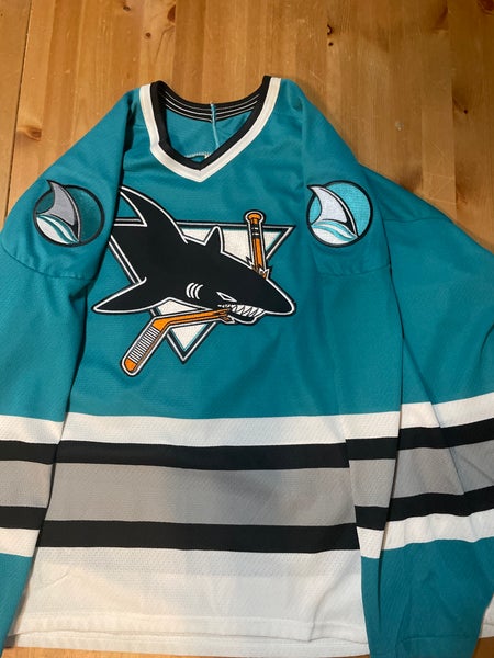 San Jose Sharks CCM Authentic NHL Hockey Jersey Teal Away 48 Blank