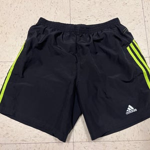 Black/Green Used Medium Men's Adidas Shorts