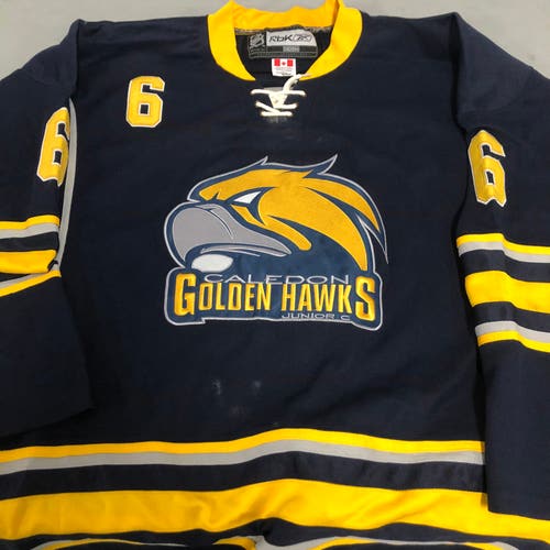 Caledon Golden Hawks size 54 game jersey #6
