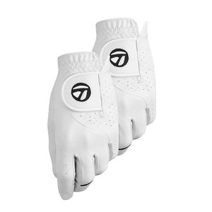 NEW TaylorMade Stratus Tech 2-Pack Leather White Golf Gloves Men's (XL)