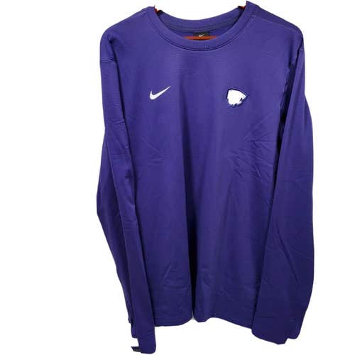 new Nike kansas state Wildcats Mens L/S Coaches Sideline Pullover 3XL NWT $75