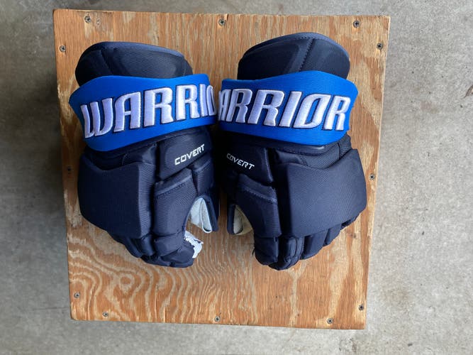 Used Pro Stock Warrior Covert QRE Gloves 13" Winnipeg Jets Alternate Color Scheme
