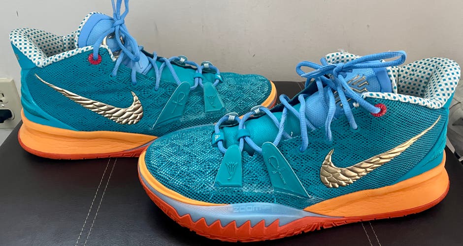 Nike Kyrie 7 VII Concepts Horus Orange Teal Size 14