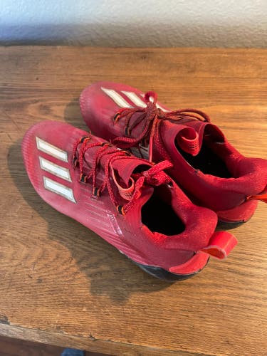 (Size 8) Adidas Adizero Red/Black Lacrosse/Football Cleats Men's