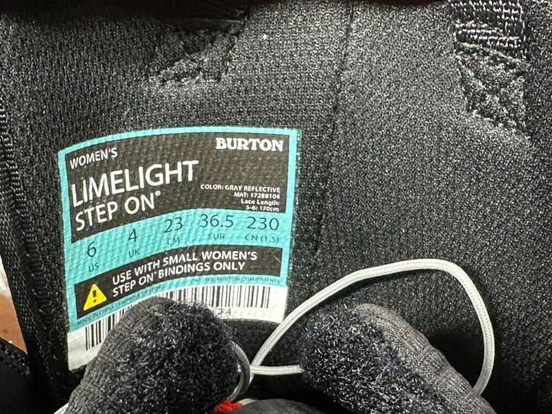 Size 6 Burton Limelight STEP ON Womens Snowboard Boots #168