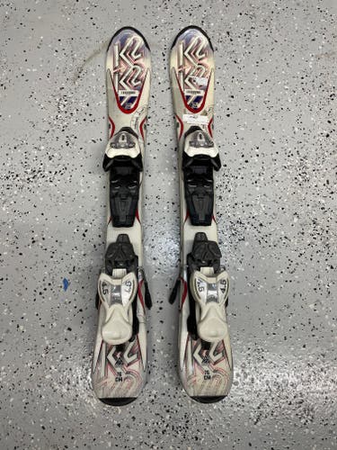 Used Kid's K2 76 cm All Mountain Skis With Bindings Max Din 10