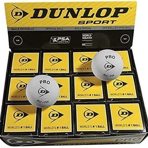 Dunlop Squash Balls Pro White Box 12 White