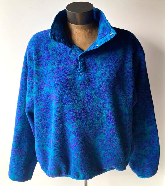 Vintage 1990's L.L.Bean Women's Snap Tribal Aztec Fleece Sweater  Jacket~Sz.Small