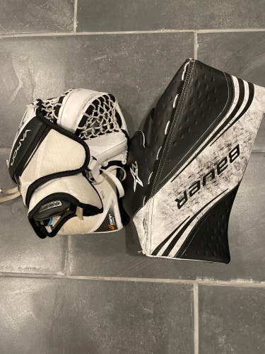 Used intermediate Vapor 2X Goalie glove and Blocker