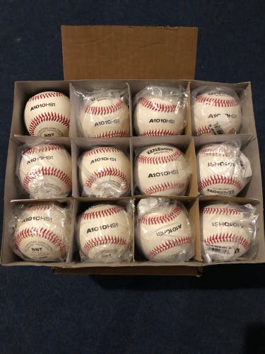 New Wilson 12 Pack A1010 High School (1 Dozen) Baseballs