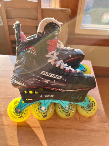 Used Bauer 1XR Inline Skates Regular Width Size 6.5 Marsblade Chassis